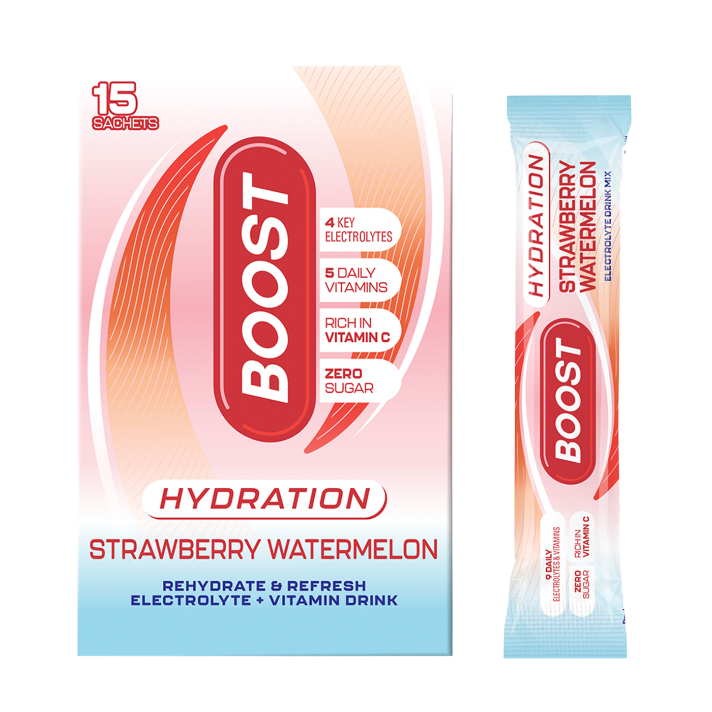 Hydration Boost Injection BOOST Hydration Strawberry Watermelon Sachets